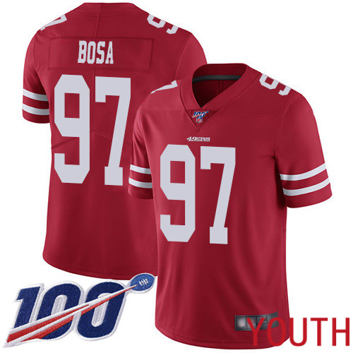 San Francisco 49ers Limited Red Youth Nick Bosa Home NFL Jersey #97 100th Season Vapor Untouchable->youth nfl jersey->Youth Jersey